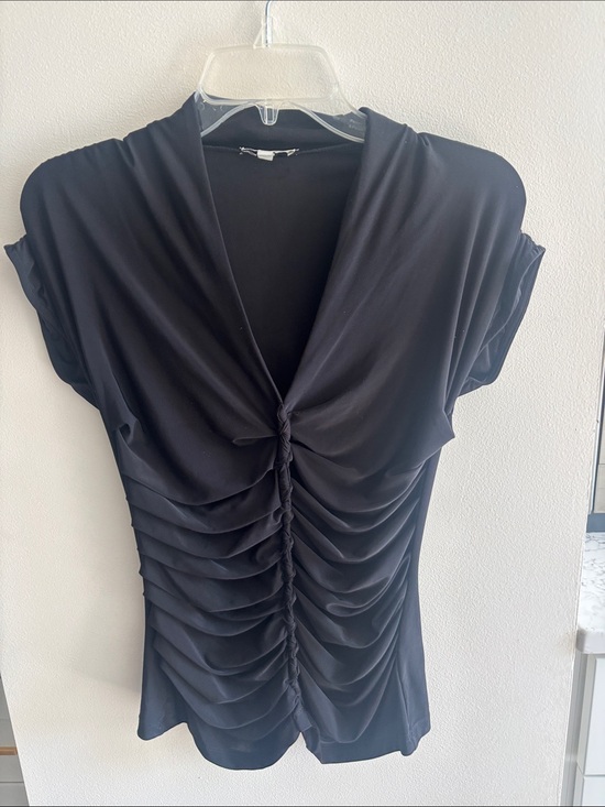 Cache Tops - Cache black Ruched V-Neck Top